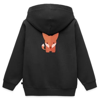 Renard mignon - Sweat Premium à capuche zippé enfant bio - noir - Dos - AI Model Kid Male (0cm)