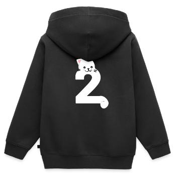 two years old cat I am two - Kids Premium Organic Zip-up Hoodie - black - Back - AI Model Kid Male (0cm)