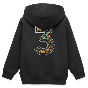 Kids 3rd Birthday Bulldozer Excavator 3 Year Old - Kinder Premium Organic Zip Hoodie - Schwarz - Hinten - AI Model Kid Male (0cm)
