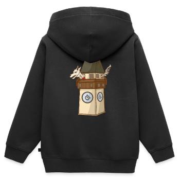 Panthère de Styrie à la tour de l’horloge de Graz – Styrie - Sweat Premium à capuche zippé enfant bio - noir - Dos - AI Model Kid Male (0cm)