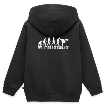 Évolution du break dance - Sweat Premium à capuche zippé enfant bio - noir - Dos - AI Model Kid Male (0cm)