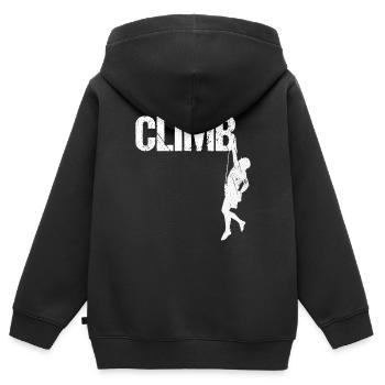 Climb Klettern Climber Abseilen Bergsteigen Design - Kinder Premium Organic Zip Hoodie - Schwarz - Hinten - AI Model Kid Male (0cm)