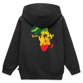 Africa Love Rasta Reggae Black lives Matter - Kids Premium Organic Zip-up Hoodie - black - Back - AI Model Kid Male (0cm)