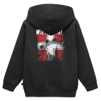 Wien Oida Lokalpatriotismus Und Wiener Humor - Kinder Premium Organic Zip Hoodie - Schwarz - Hinten - AI Model Kid Male (0cm)