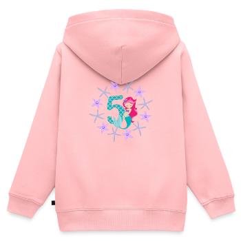 five year old mermaid gift idea girl - Kids Premium Organic Zip-up Hoodie - rose - Back - AI Model Kid Female (0cm)