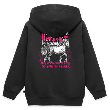 Pferde Reiterhof Reiterin - Kinder Premium Organic Zip Hoodie - Schwarz - Hinten - AI Model Kid Male (0cm)