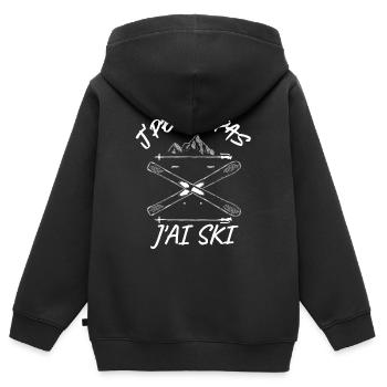 J'peux pas j'ai ski - Sweat Premium à capuche zippé enfant bio - noir - Dos - AI Model Kid Male (0cm)