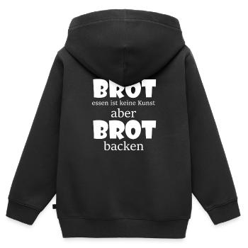 Brot backen - Kinder Premium Organic Zip Hoodie - Schwarz - Hinten - AI Model Kid Male (0cm)