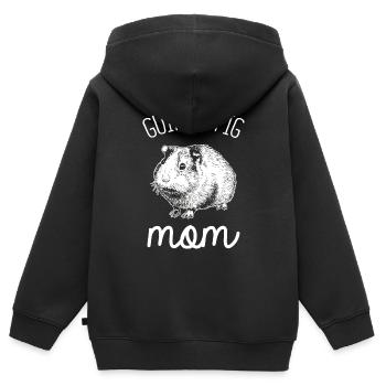 Cochons d'Inde Rosette Cochons d'Inde - Sweat Premium à capuche zippé enfant bio - noir - Dos - AI Model Kid Male (0cm)