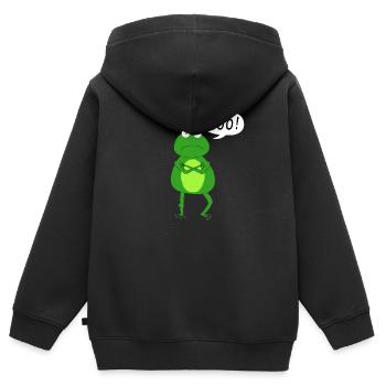 Lustige Amphibie - Kinder Premium Organic Zip Hoodie - Schwarz - Hinten - AI Model Kid Male (0cm)