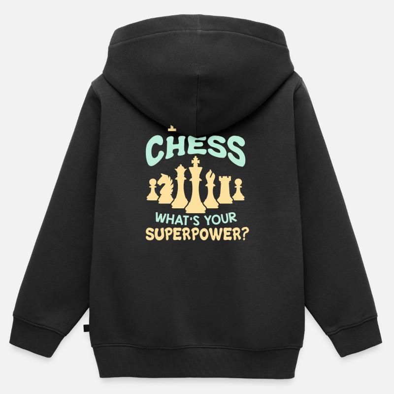 Funny Chess - Funny Chess - Chemise - Sweat Premium à capuche zippé enfant bio - noir