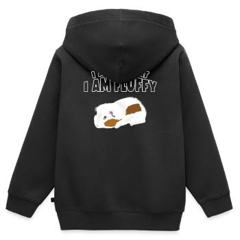 Cochons d'Inde Rosette Cochons d'Inde - Sweat Premium à capuche zippé enfant bio - noir - Dos - AI Model Kid Male (0cm)