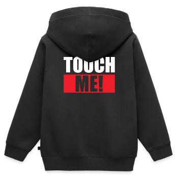 Touch Me ! - Sweat Premium à capuche zippé enfant bio - noir - Dos - AI Model Kid Male (0cm)