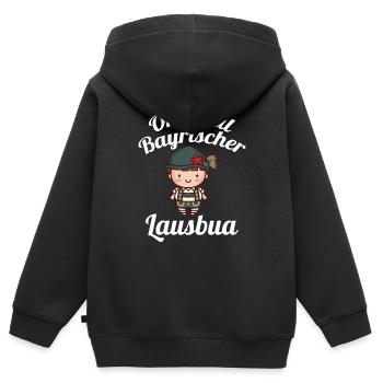 Original Bayrisches Lausbua Bayern boarisc - Sweat Premium à capuche zippé enfant bio - noir - Dos - AI Model Kid Male (0cm)