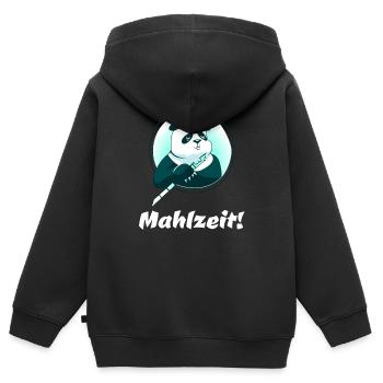 Mahlzeit! - Kinder Premium Organic Zip Hoodie - Schwarz - Hinten - AI Model Kid Male (0cm)