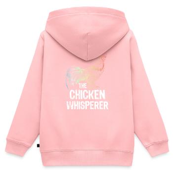 Poulet coq poulets - Sweat Premium à capuche zippé enfant bio - rose - Dos - AI Model Kid Female (0cm)
