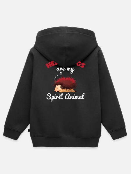 Igel - Kinder Premium Organic Zip Hoodie - Schwarz