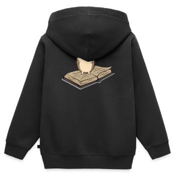 Hérisson - Sweat Premium à capuche zippé enfant bio - noir - Dos - AI Model Kid Male (0cm)