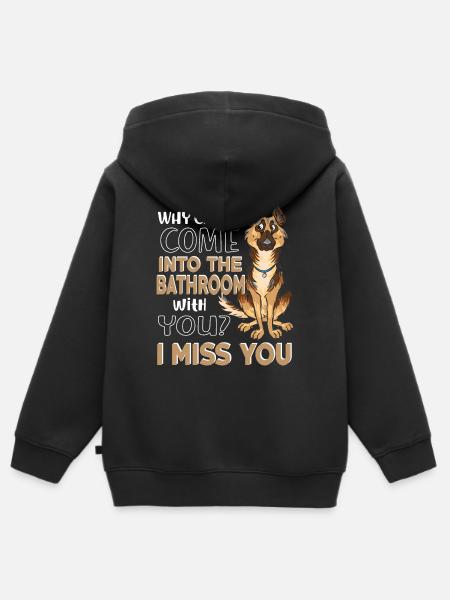 German shepherd dog - Kids Premium Organic Zip-up Hoodie - black
