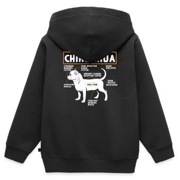 Chihuahua - Kinder Premium Organic Zip Hoodie - Schwarz - Hinten - AI Model Kid Male (0cm)