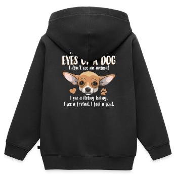 Chihuahua - Kinder Premium Organic Zip Hoodie - Schwarz - Hinten - AI Model Kid Male (0cm)