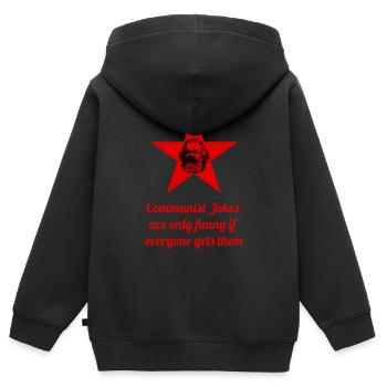 Communist joke gift - Kids Premium Organic Zip-up Hoodie - black - Back - AI Model Kid Male (0cm)