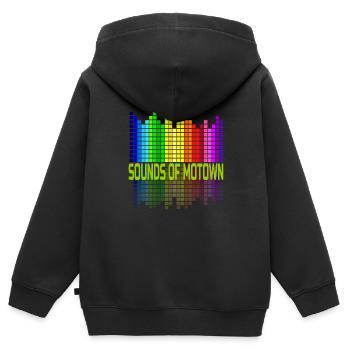 sounds, sounds of Motown, music, Detroit, great - Sweat Premium à capuche zippé enfant bio - noir - Dos - AI Model Kid Male (0cm)