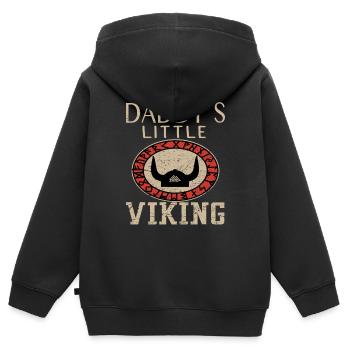 dad daddys little viking wikinger baby kinder dad - Kinder Premium Organic Zip Hoodie - Schwarz - Hinten - AI Model Kid Male (0cm)