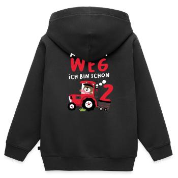 2. Geburtstag Junge Traktor Ich bin schon 2 Jahre - Kinder Premium Organic Zip Hoodie - Schwarz - Hinten - AI Model Kid Male (0cm)