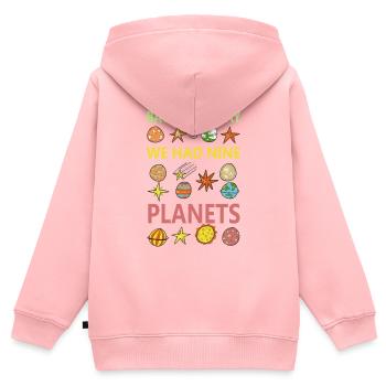 planets - Kinder Premium Organic Zip Hoodie - Rosa - Hinten - AI Model Kid Female (0cm)