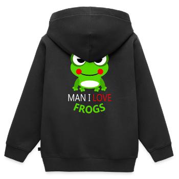 Frog - Kids Premium Organic Zip-up Hoodie - black - Back - AI Model Kid Male (0cm)