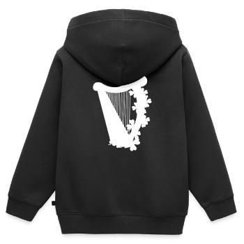 Harpe irlandaise drôle de cadeaux de la Saint-Patrick pour harpe p - Sweat Premium à capuche zippé enfant bio - noir - Dos - AI Model Kid Male (0cm)