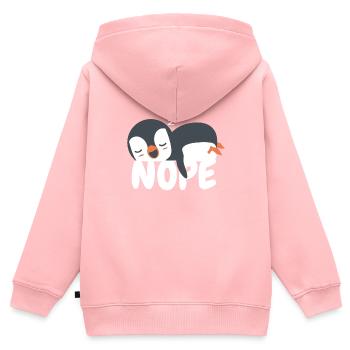 Pinguin Lustige Tiere - Kinder Premium Organic Zip Hoodie - Rosa - Hinten - AI Model Kid Female (0cm)