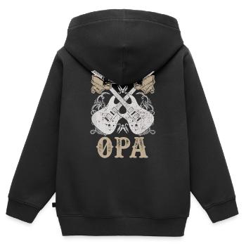 Rock n Roll Opa - Kinder Premium Organic Zip Hoodie - Schwarz - Hinten - AI Model Kid Male (0cm)