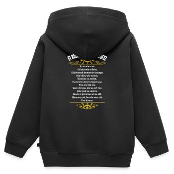 Kölner Grundgesetz bytheManzanita´s - Kinder Premium Organic Zip Hoodie - Schwarz - Hinten - AI Model Kid Male (0cm)