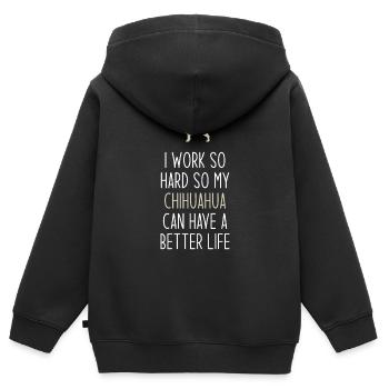 Chihuahua - Kinder Premium Organic Zip Hoodie - Schwarz - Hinten - AI Model Kid Male (0cm)