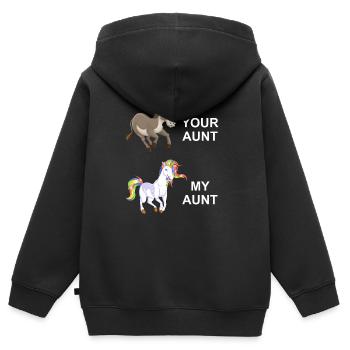 meine Tante gegen Deine Tante - Kinder Premium Organic Zip Hoodie - Schwarz - Hinten - AI Model Kid Male (0cm)