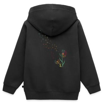 Pusteblume Dandelion - Kids Premium Organic Zip-up Hoodie - black - Back - AI Model Kid Male (0cm)