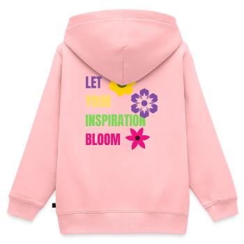 Let your Inspiration Bloom - Kids Premium Organic Zip-up Hoodie - rose - Back - AI Model Kid Female (0cm)