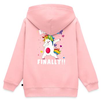 big sister finally - Kids Premium Organic Zip-up Hoodie - rose - Back - AI Model Kid Female (0cm)