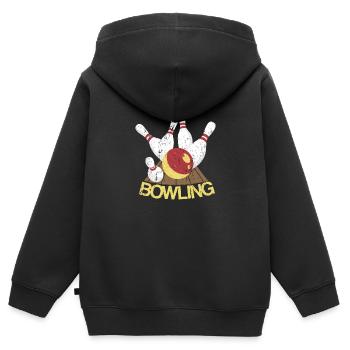Bowling - Kinder Premium Organic Zip Hoodie - Schwarz - Hinten - AI Model Kid Male (0cm)