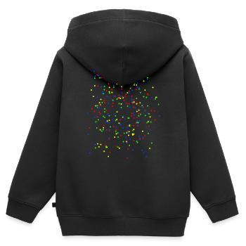 Confetti Coloré - Sweat Premium à capuche zippé enfant bio - noir - Dos - AI Model Kid Male (0cm)