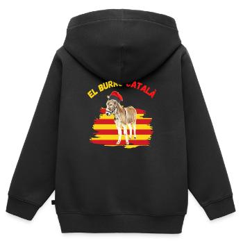 Ane Catalan - Sweat Premium à capuche zippé enfant bio - noir - Dos - AI Model Kid Male (0cm)