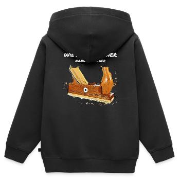 Wie der Schreiner kann es keiner - Kinder Premium Organic Zip Hoodie - Schwarz - Hinten - AI Model Kid Male (0cm)