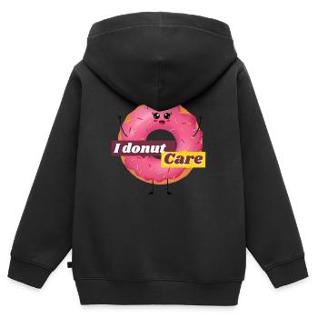 I donut care - Kinder Premium Organic Zip Hoodie - Schwarz - Hinten - AI Model Kid Male (0cm)