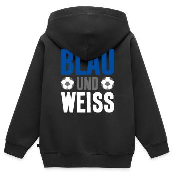 BLAU WEISS FUSSBALL VEREIN - Kinder Premium Organic Zip Hoodie - Schwarz - Hinten - AI Model Kid Male (0cm)