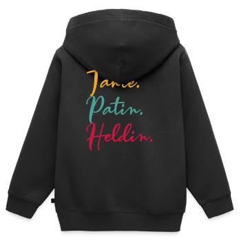 Patin - Tante - Kinder Premium Organic Zip Hoodie - Schwarz - Hinten - AI Model Kid Male (0cm)