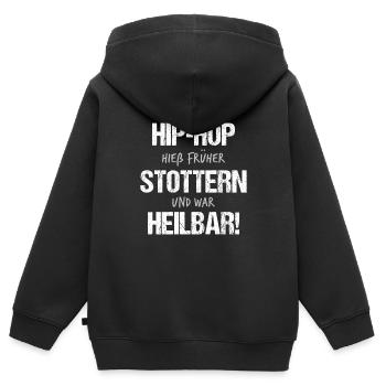 Lustiger Spruch Für Hip Hop Kritiker Mit Humor - Kinder Premium Organic Zip Hoodie - Schwarz - Hinten - AI Model Kid Male (0cm)