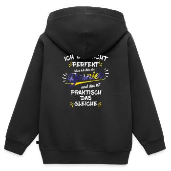 Bosnien Ich bin ein Bosnier - Kinder Premium Organic Zip Hoodie - Schwarz - Hinten - AI Model Kid Male (0cm)