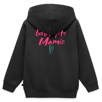 bonne fête mamie - Sweat Premium à capuche zippé enfant bio - noir - Dos - AI Model Kid Male (0cm)